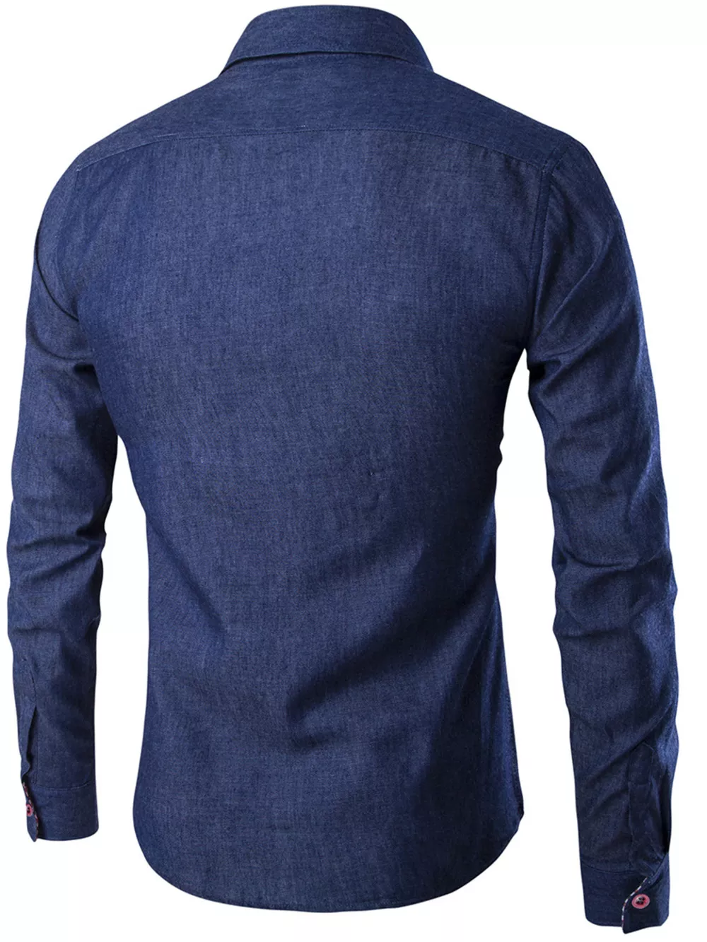 Men's Plus Size Casual Slim Fit Long Sleeve Denim Shirt, image 6