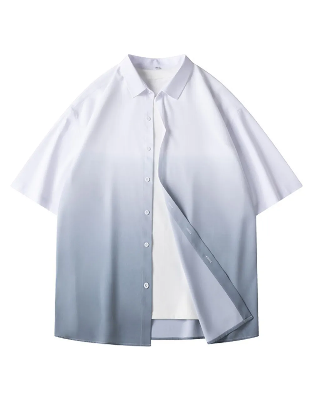 Men's Plus Size Gradient Color Short Sleeve Shirt, image 5