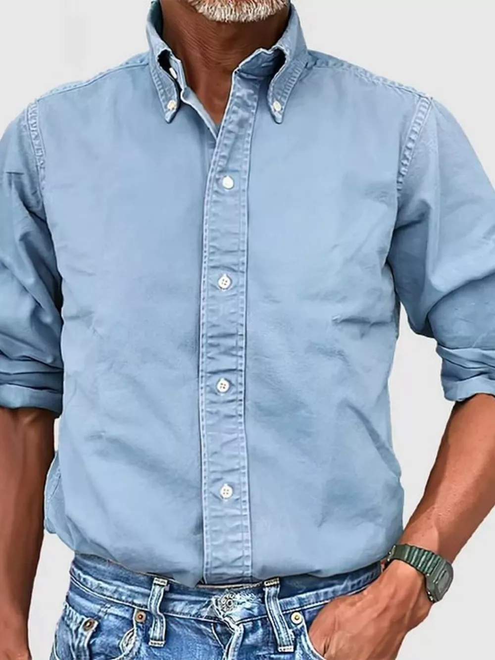 Men's Full Size Casual Button-Down Shirt Plus Size, image 7