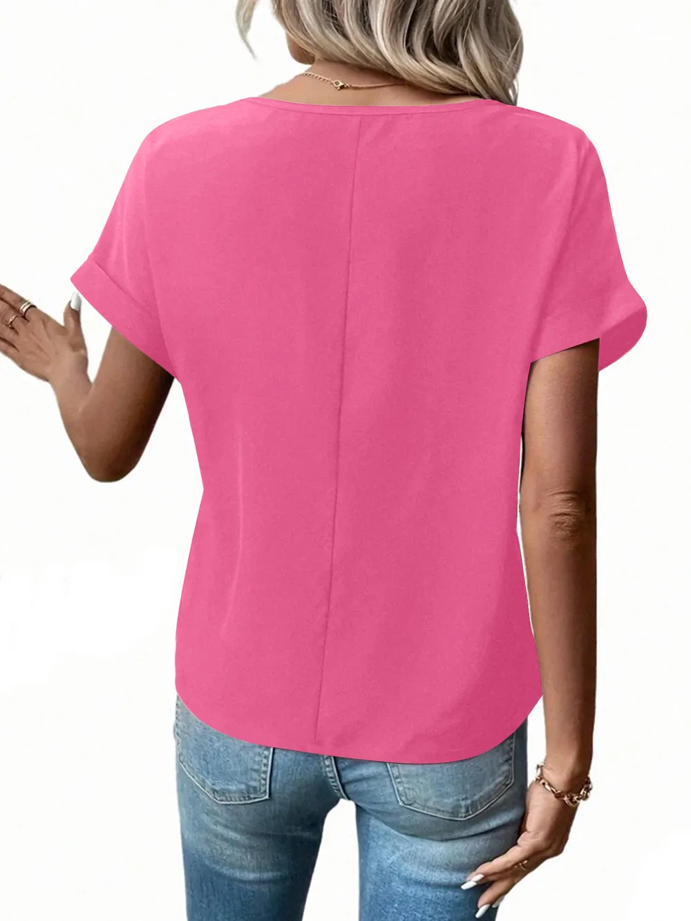Casual Zipper Front Short Sleeve Blouse, image 15
