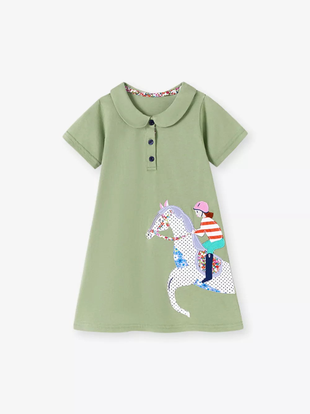 Children's Equestrian Short Sleeve Polo Dress, image 9