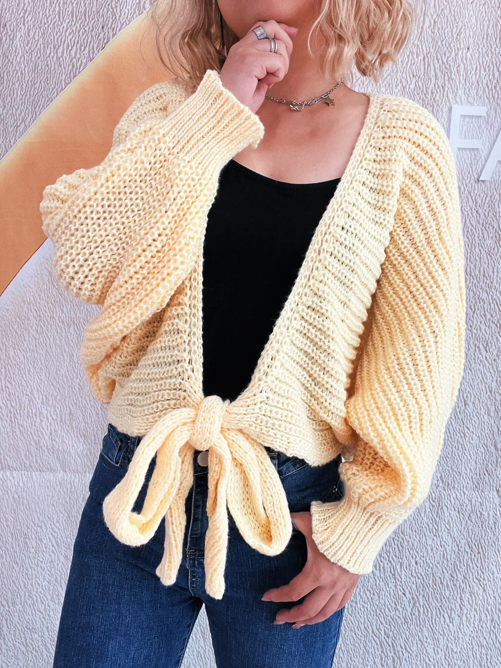 Tie Front Long Sleeve Cardigan, image 18
