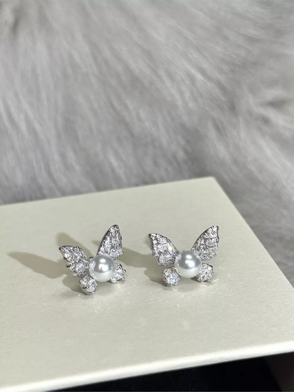 Butterfly Pearl Stud Earrings