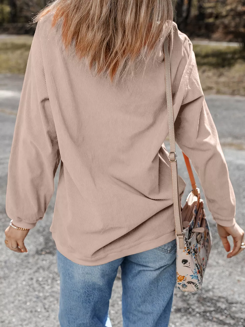 Christmas Tree Holiday Corded Tunic Sweatshirt, image 3