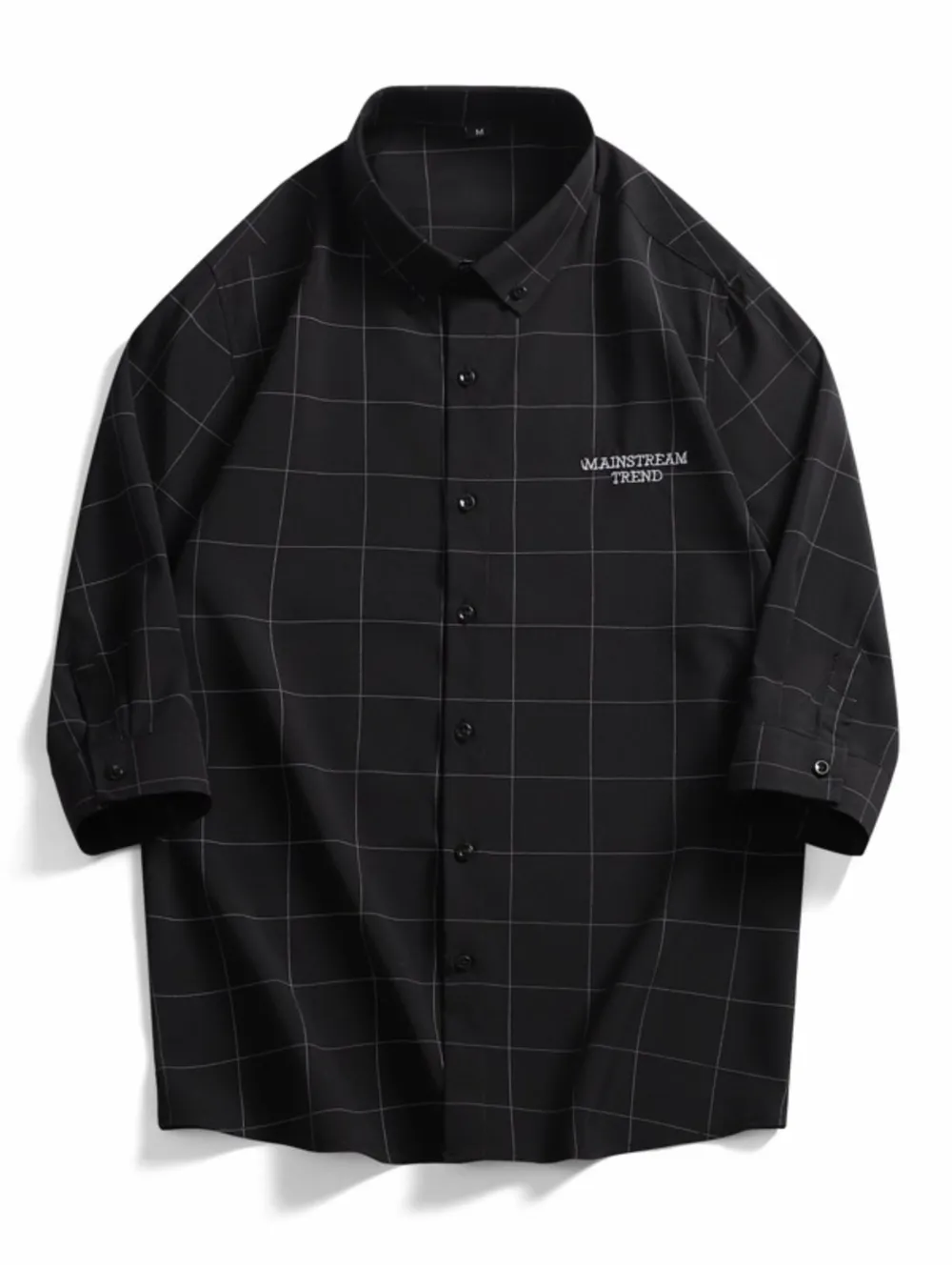 Men's Plus Size Casual Plaid Print Button-Down Shirt