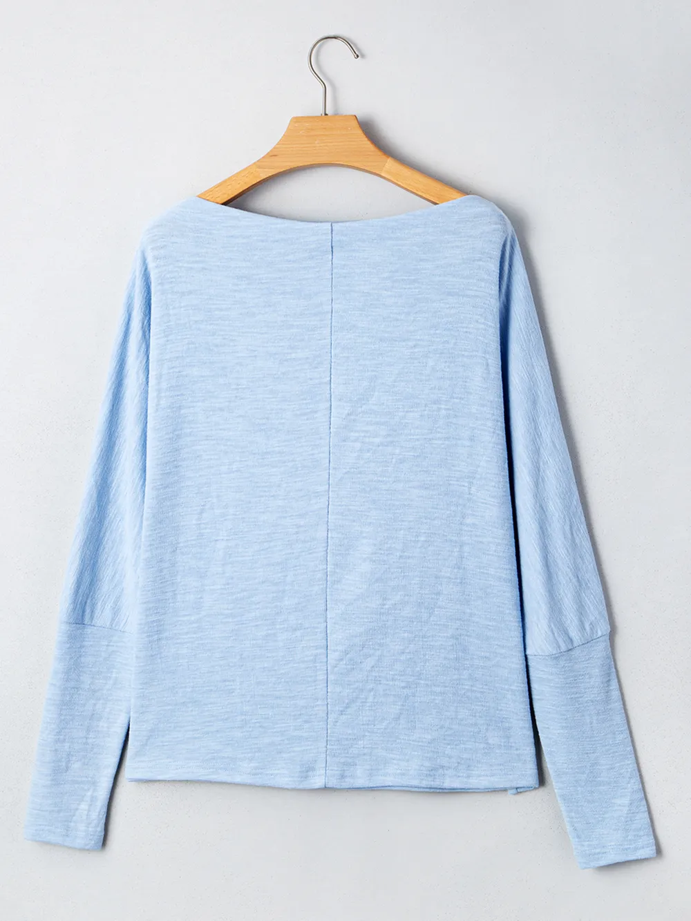 Solid Color Batwing Long Sleeve Top, image 5