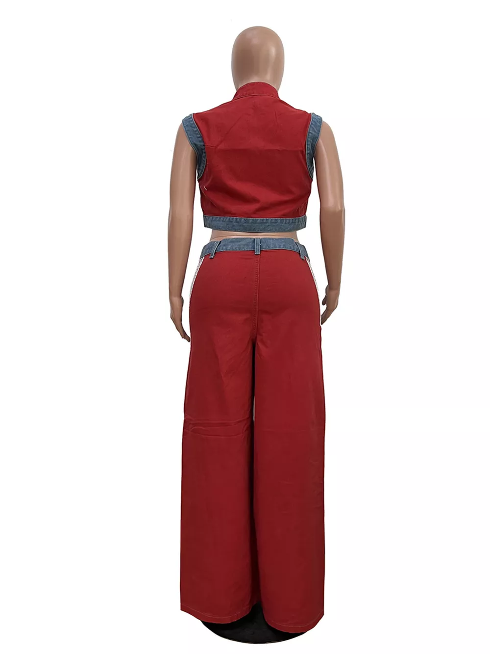 Zip Front Crop Top and Striped Pants Set, image 14