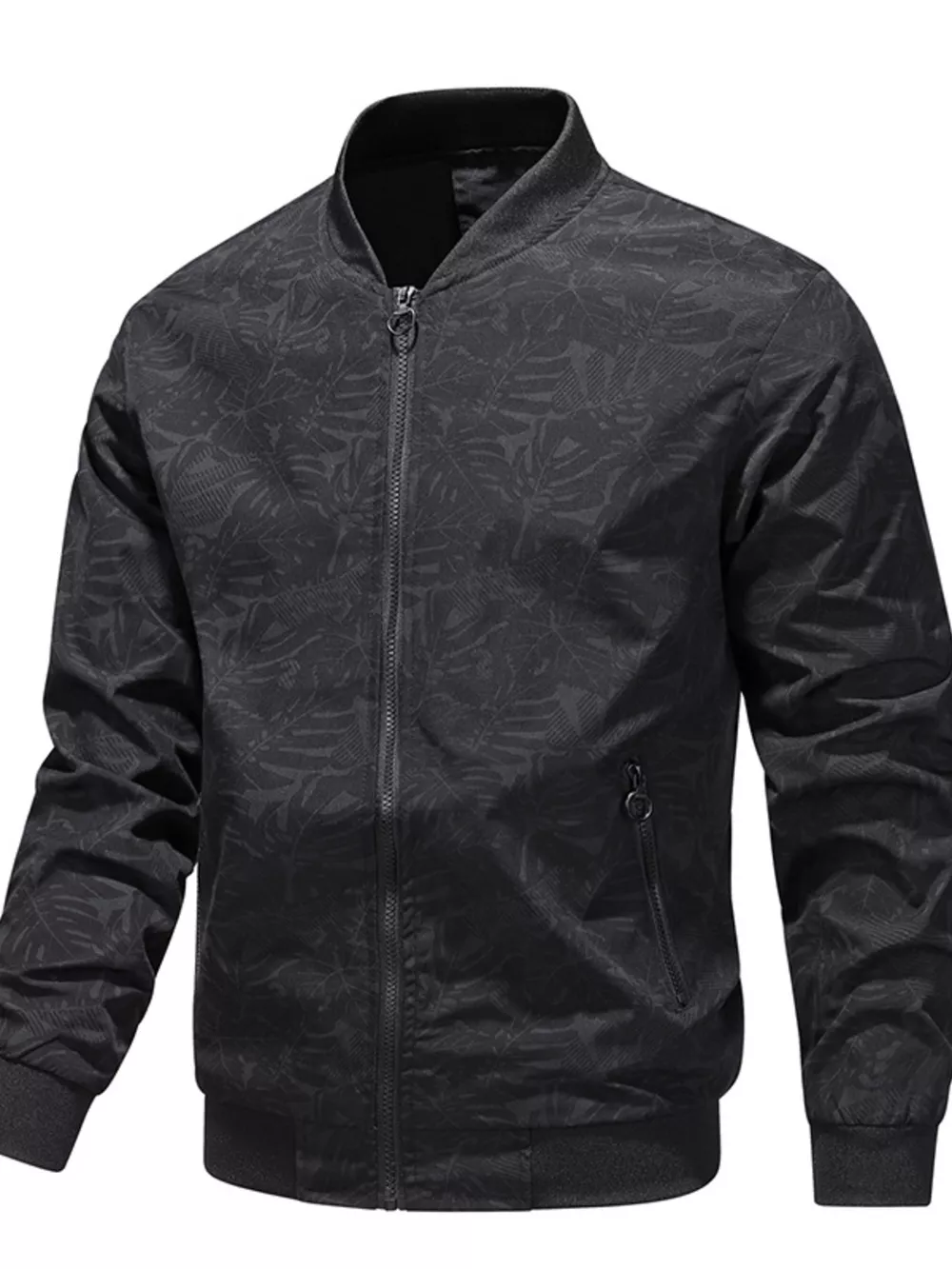 Men's Plus Size Zip Up Lightweight Bomber Jacket, image 4