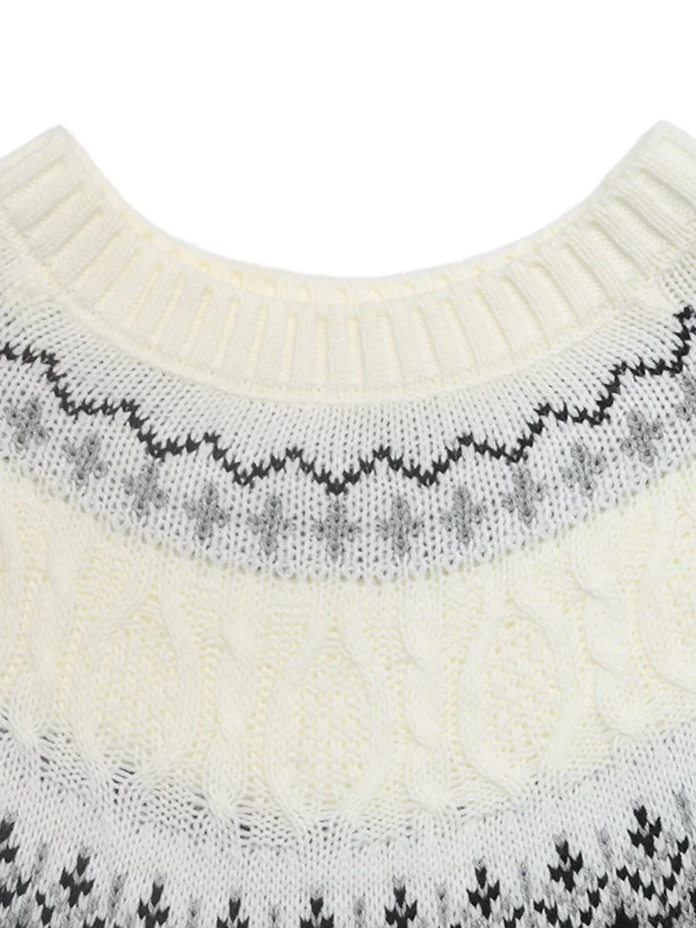 Fair Isle Pattern Round Neck Sweater, image 6