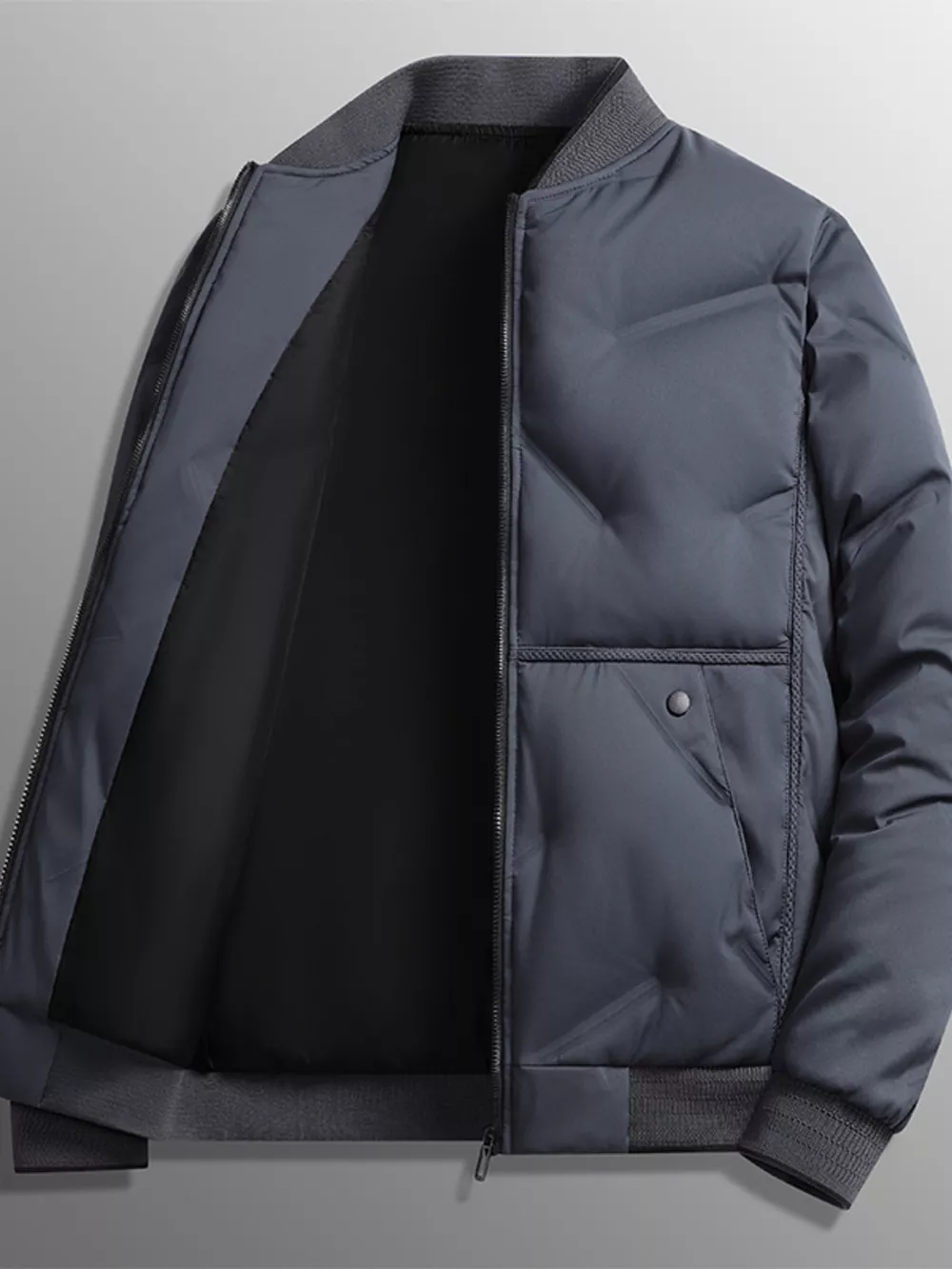 Men's Plus Size Lightweight Padded Bomber Jacket, image 3