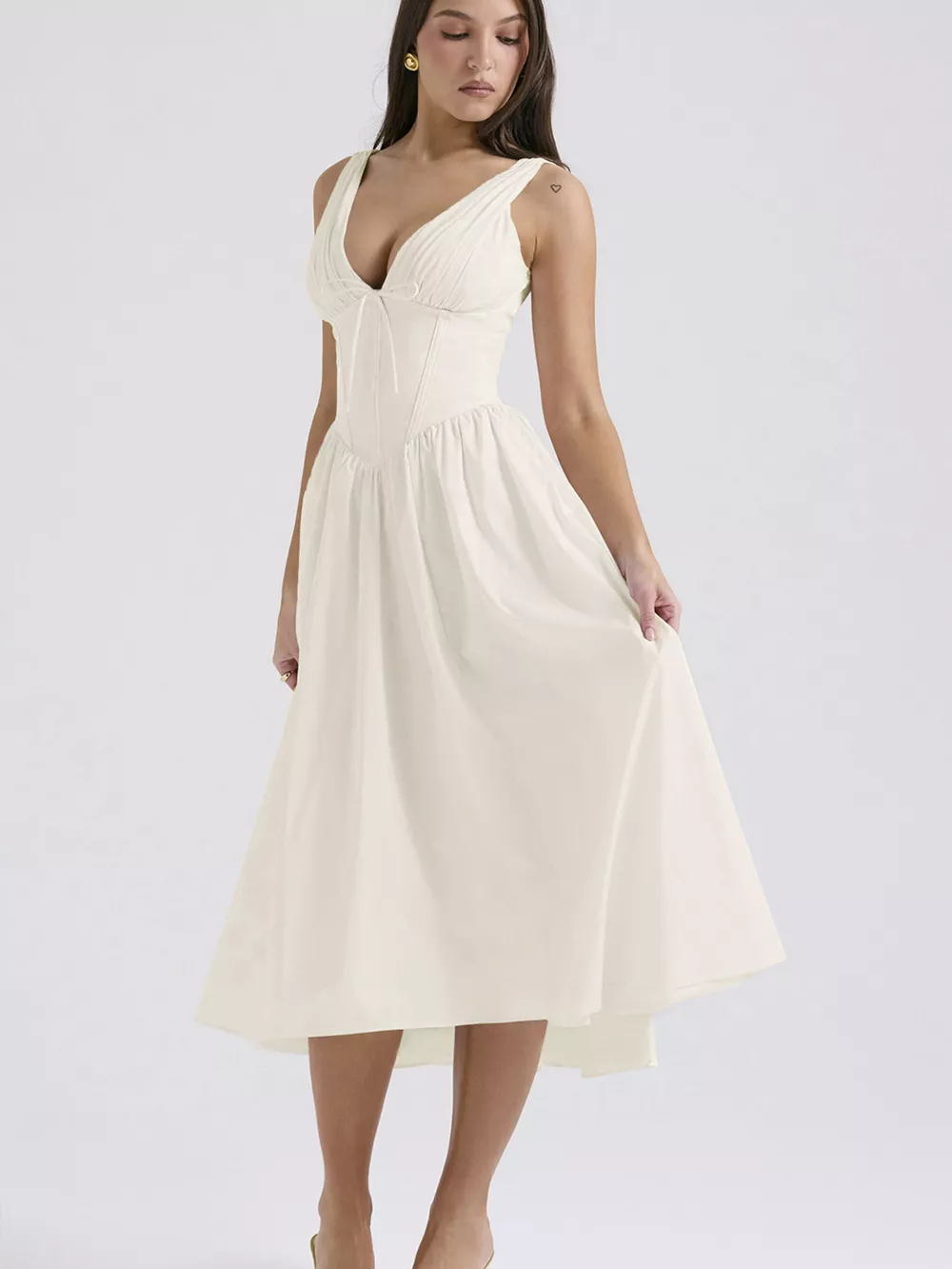 V-Neck Sleeveless Midi Dress, image 22