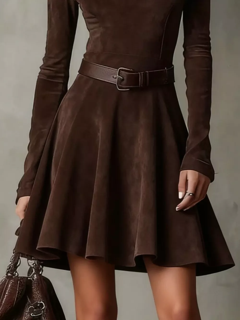 Mock Neck A-Line Dress, image 3