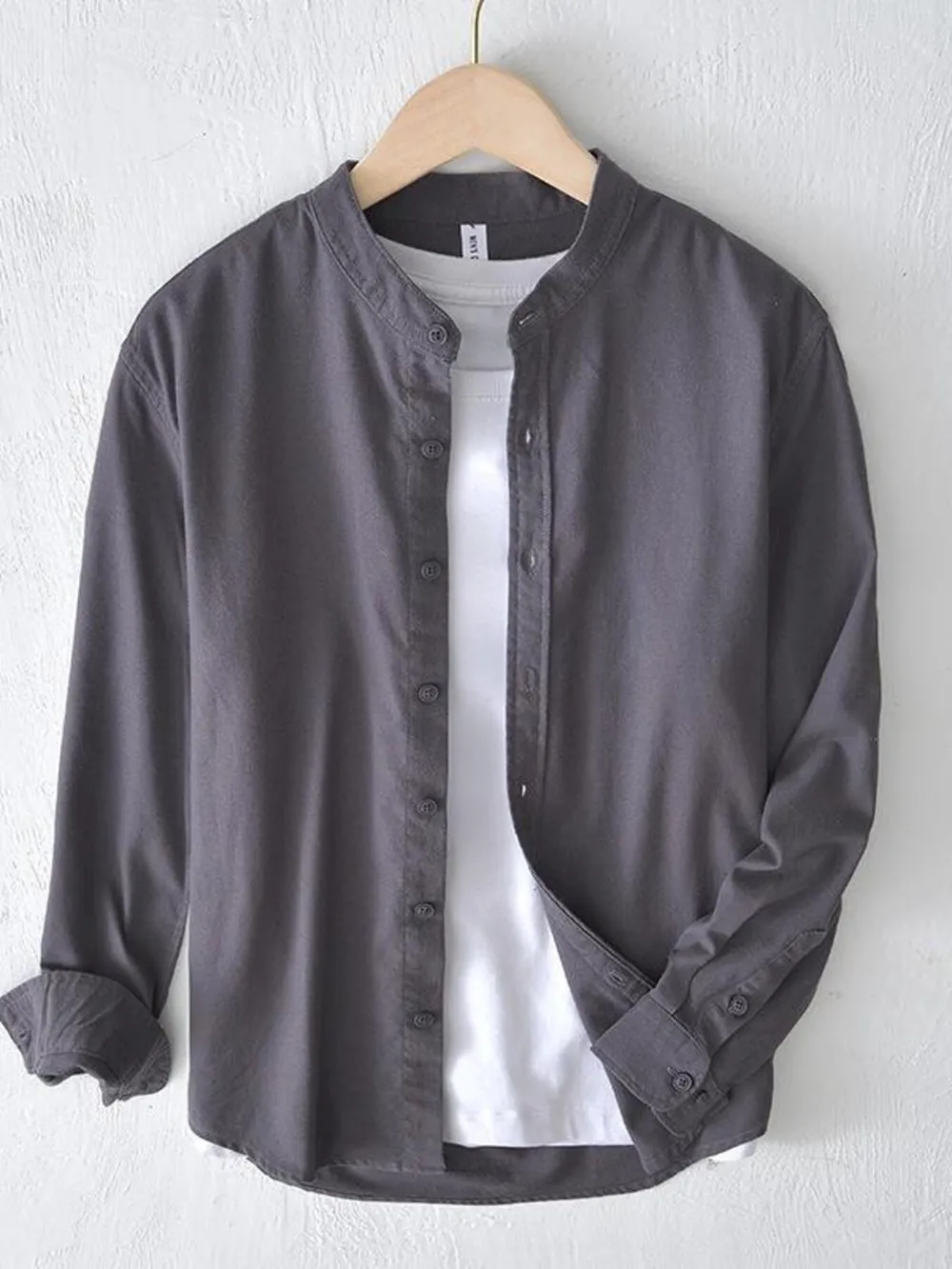 Men's Plus Size Button Up Long Sleeve Shirt, image 2