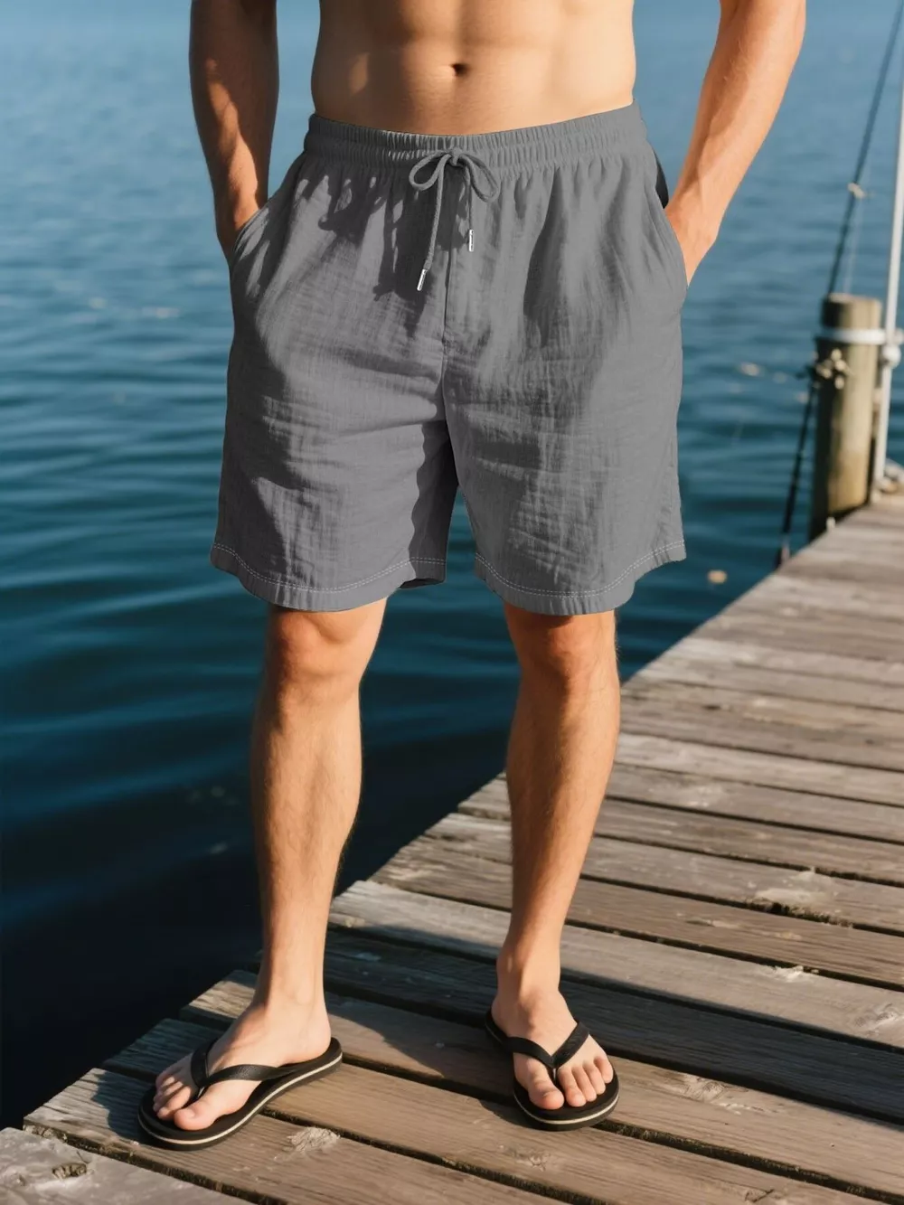 Men's Full Size Drawstring Shorts with Pockets Plus Size, image 5
