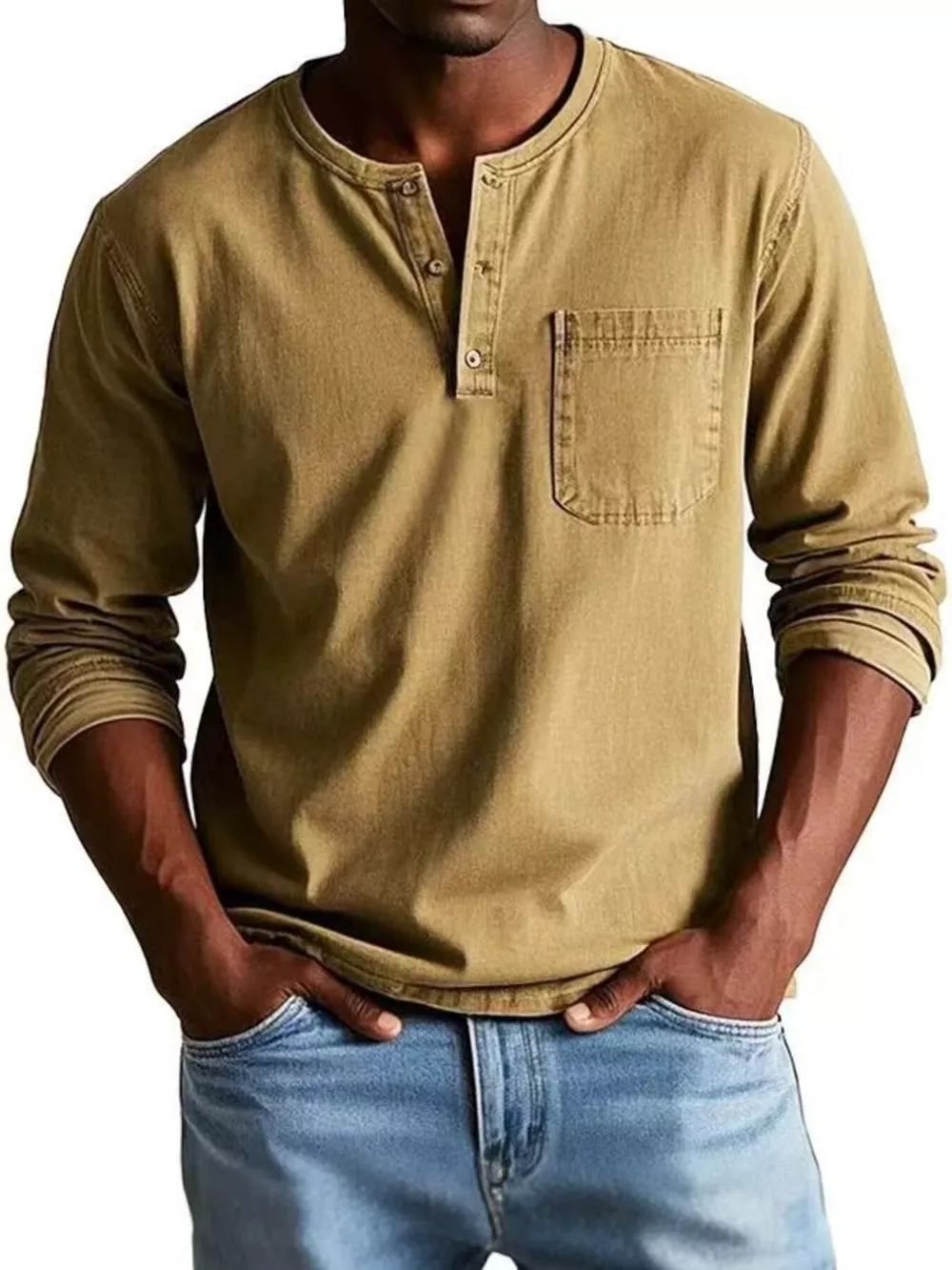 Full Size Button Detail Long Sleeve Top Plus Size, image 7