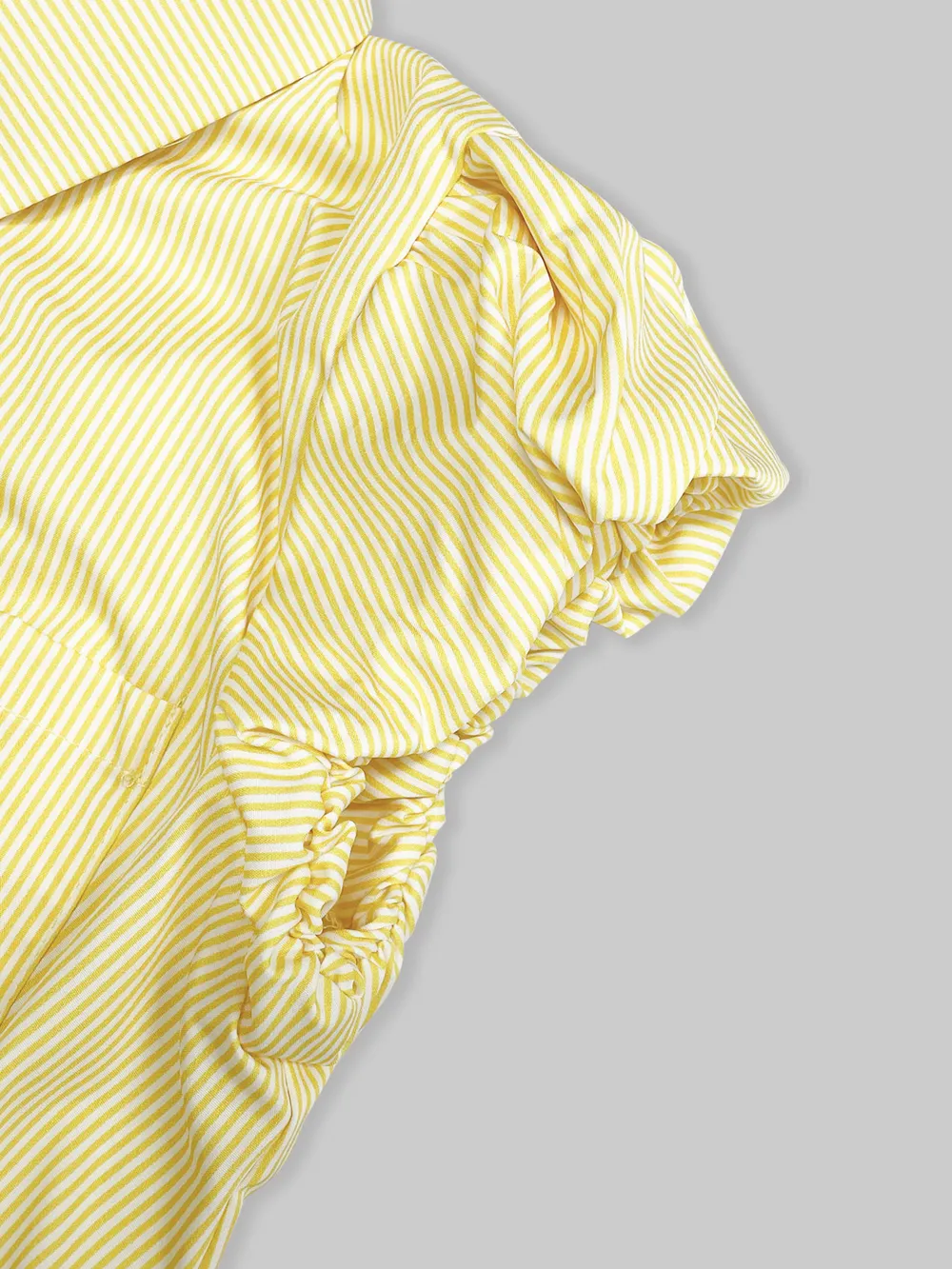 Striped Puff Sleeve Button-Up Shirt, image 7