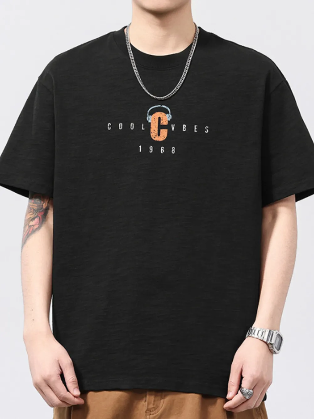 Men's Plus Size Round Neck Short Sleeve T-Shirt