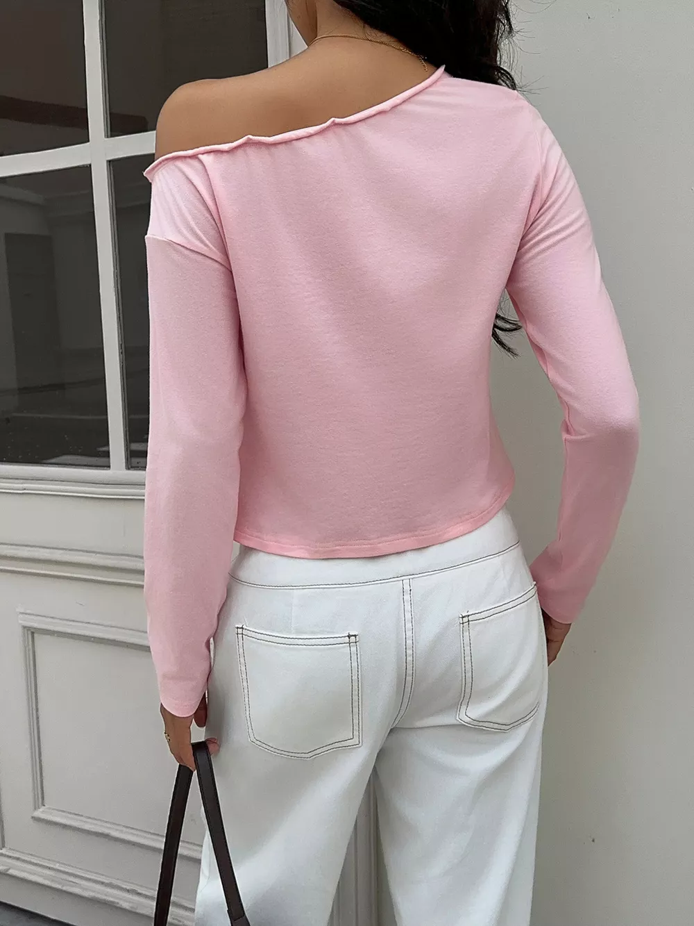 One-Shoulder Long Sleeve T-Shirt, image 5