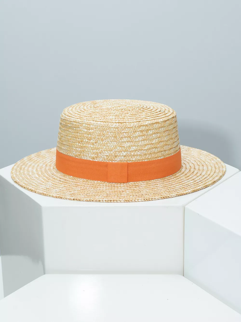 Straw Boater Hat with Ribbon, image 6