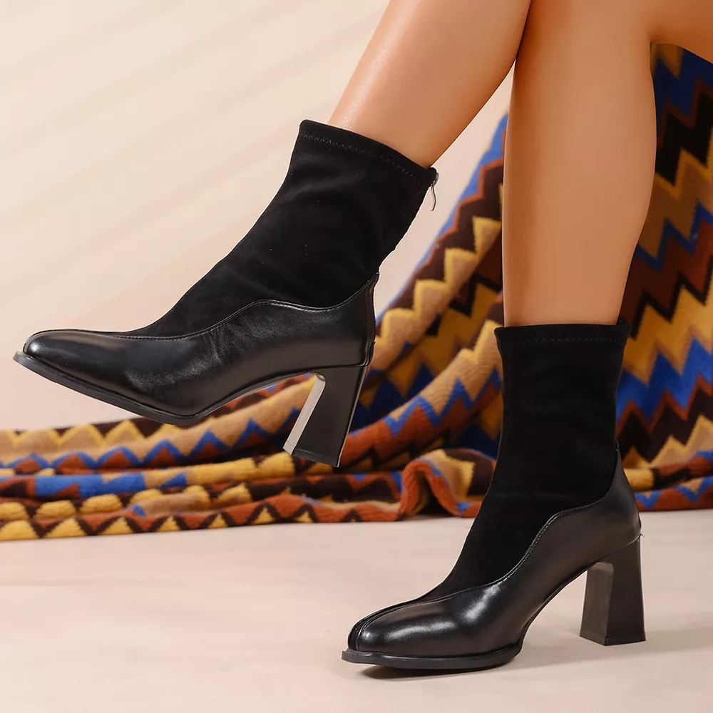 Square Neck Block Heel Boots, image 3