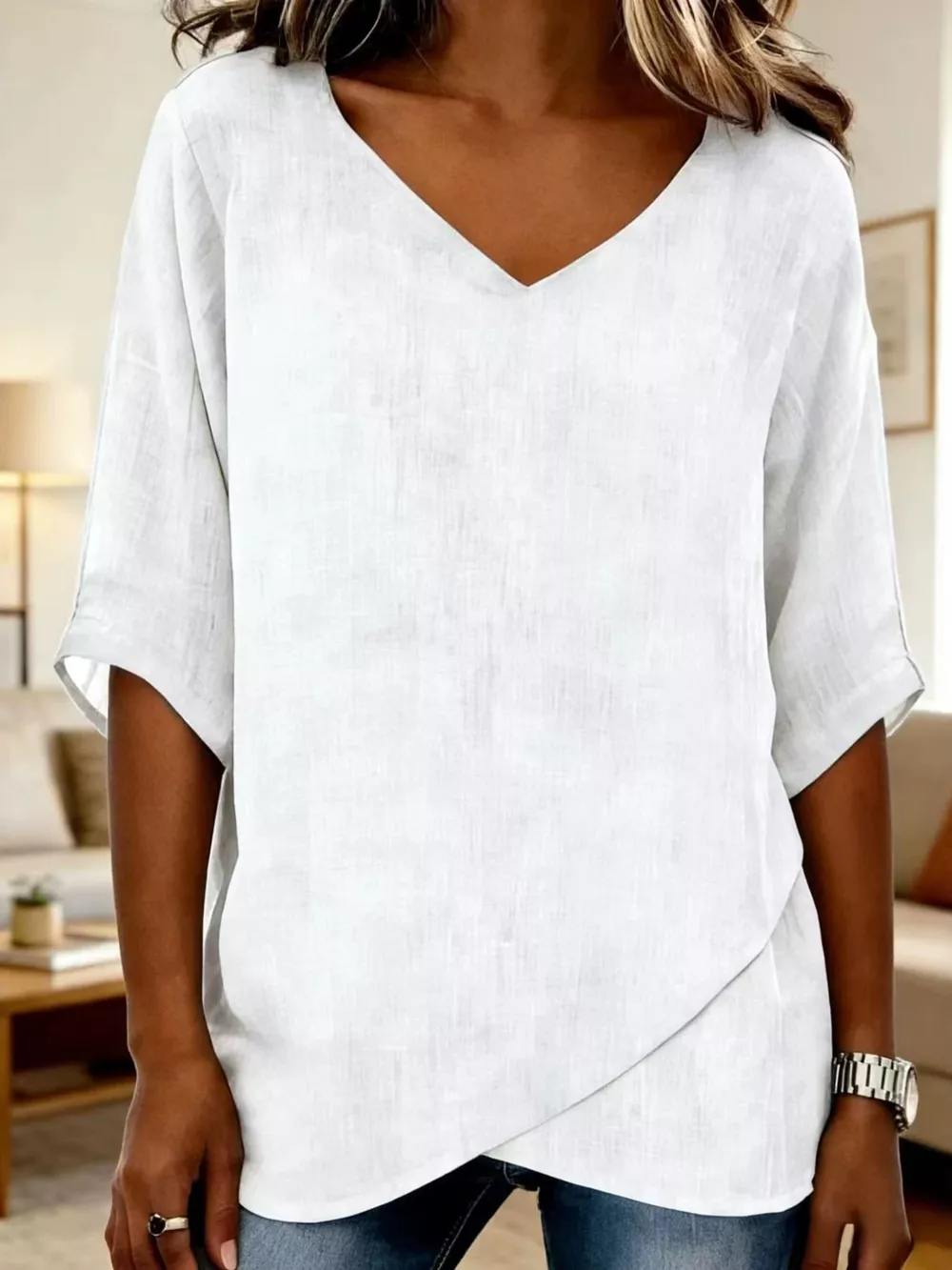 V-Neck Casual T-Shirt, image 5