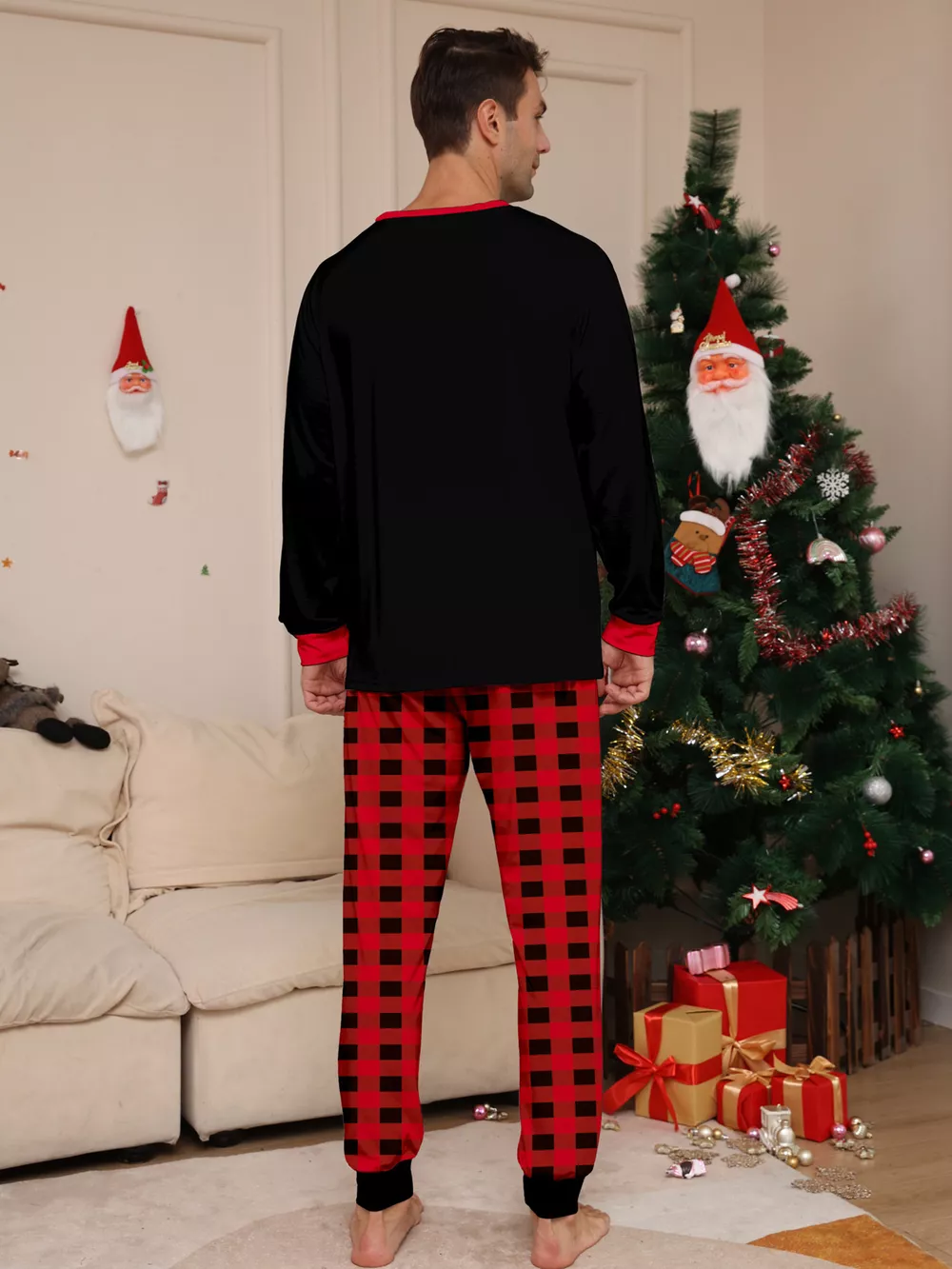 Full Size Matching Family Christmas Pajamas Set with Festive Graphic Plus Size, image 7