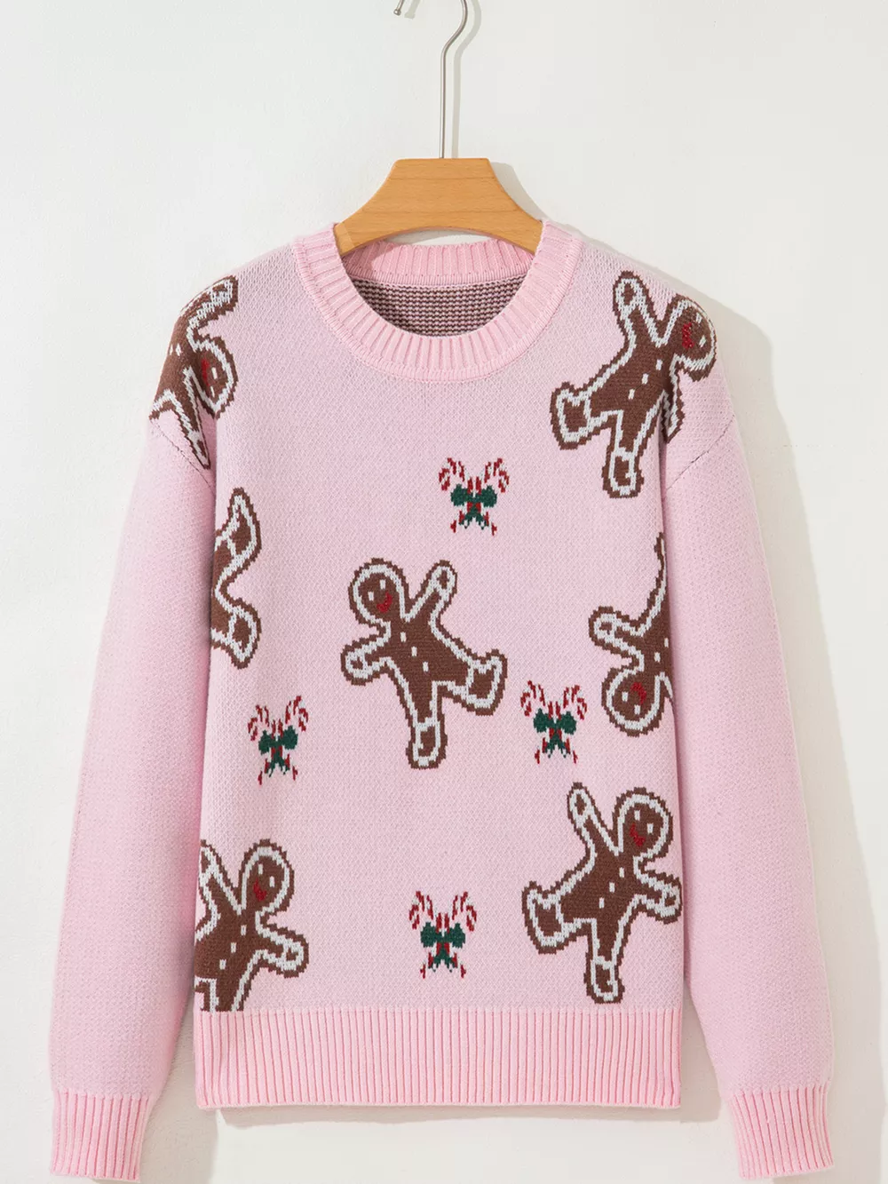 Christmas Ginger Bread Man Round Neck Casual Sweater, image 12