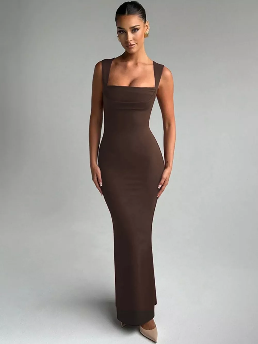 Square Neck Sleeveless Maxi Dress, image 7