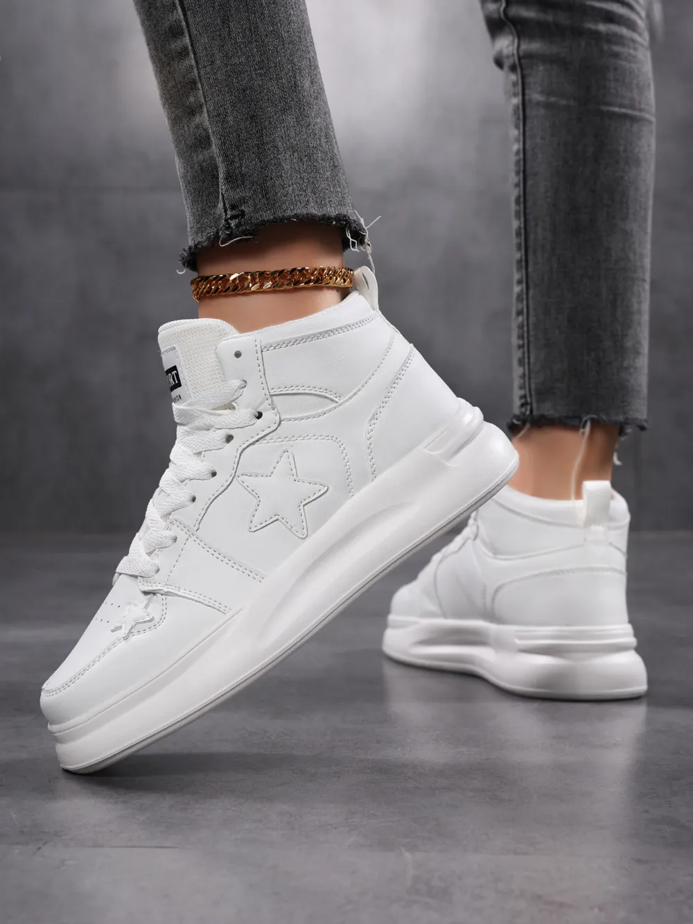 Star Pattern Lace Up Sneakers, image 8
