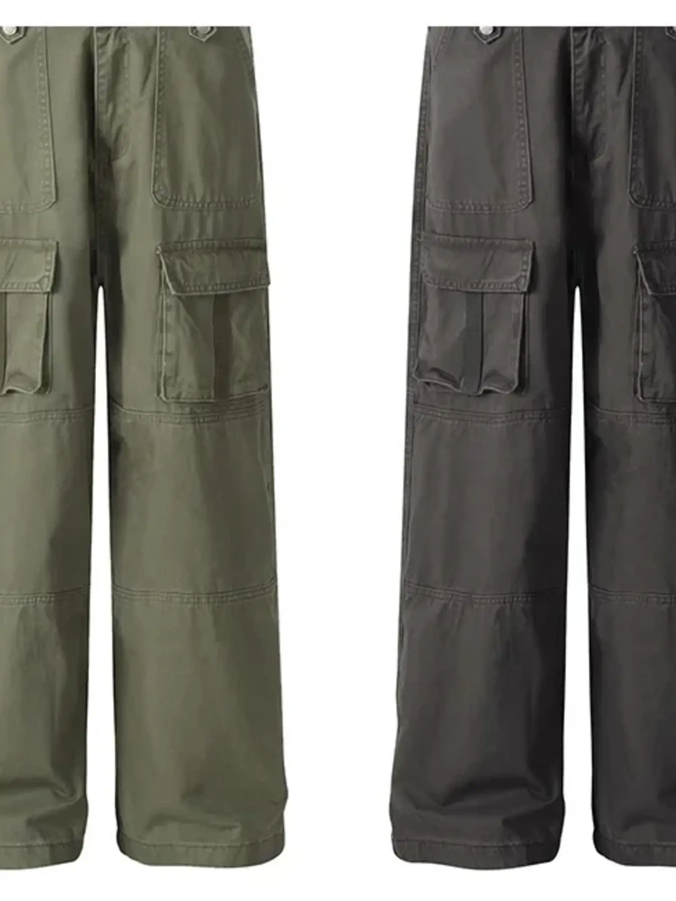 Men's Casual Cargo Wide Leg Pants with Multiple Pockets, image 5