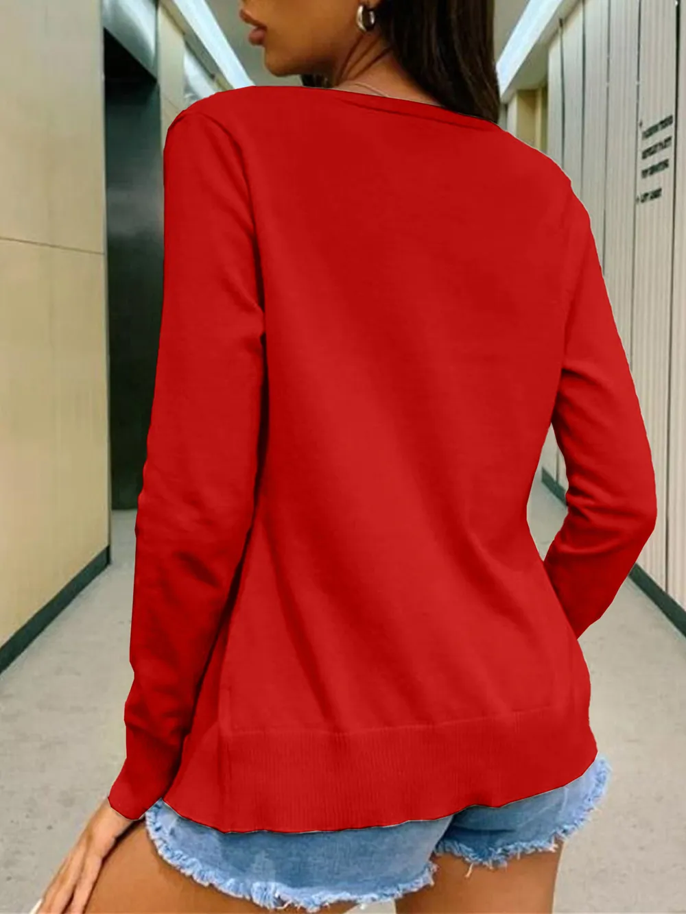 Button-Up Long Sleeve Cardigan, image 5