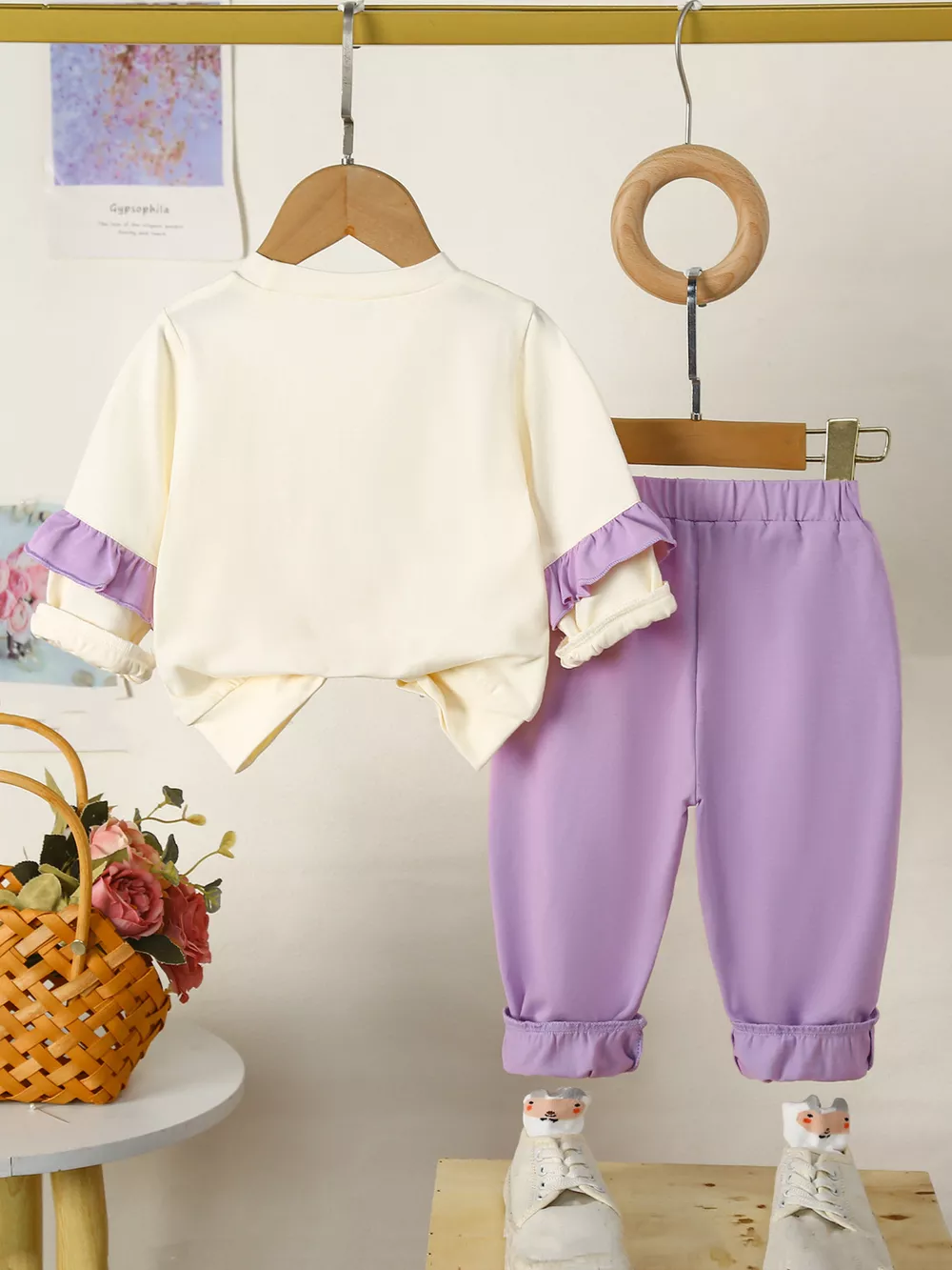Children's Flower Long Sleeve Top and Pants Set, image 23