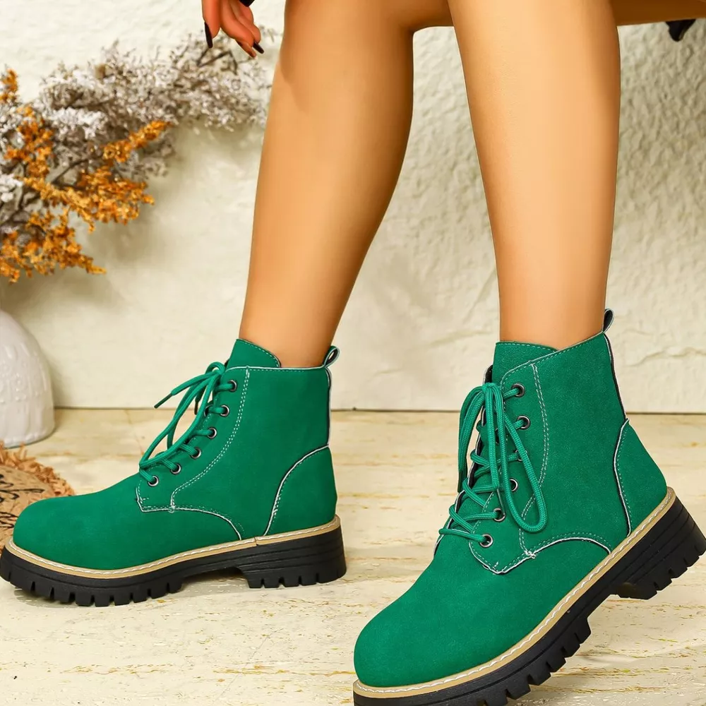 Round Toe Lace Up Boots, image 33