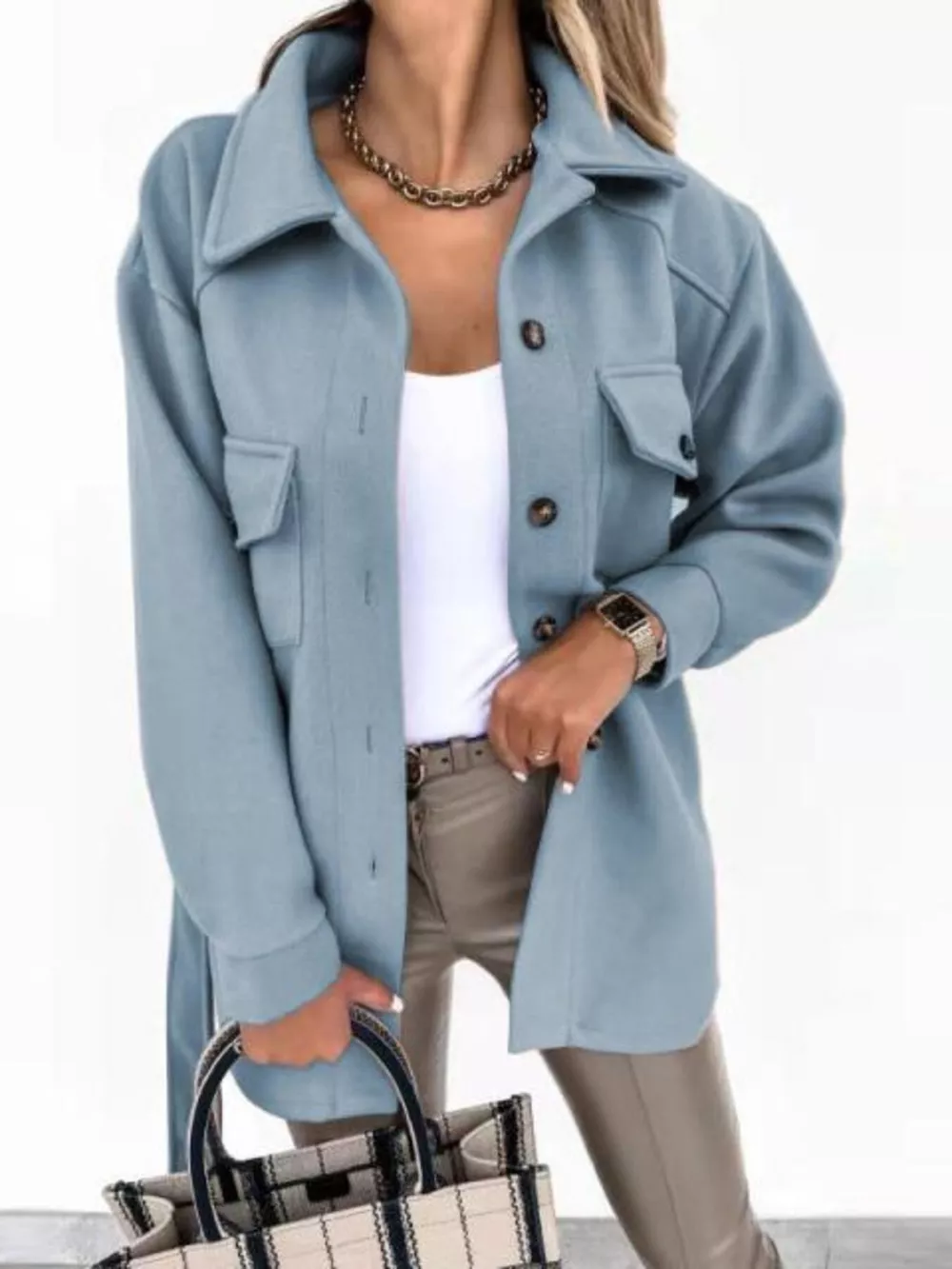Button-Down Tie Waist Coat, image 18