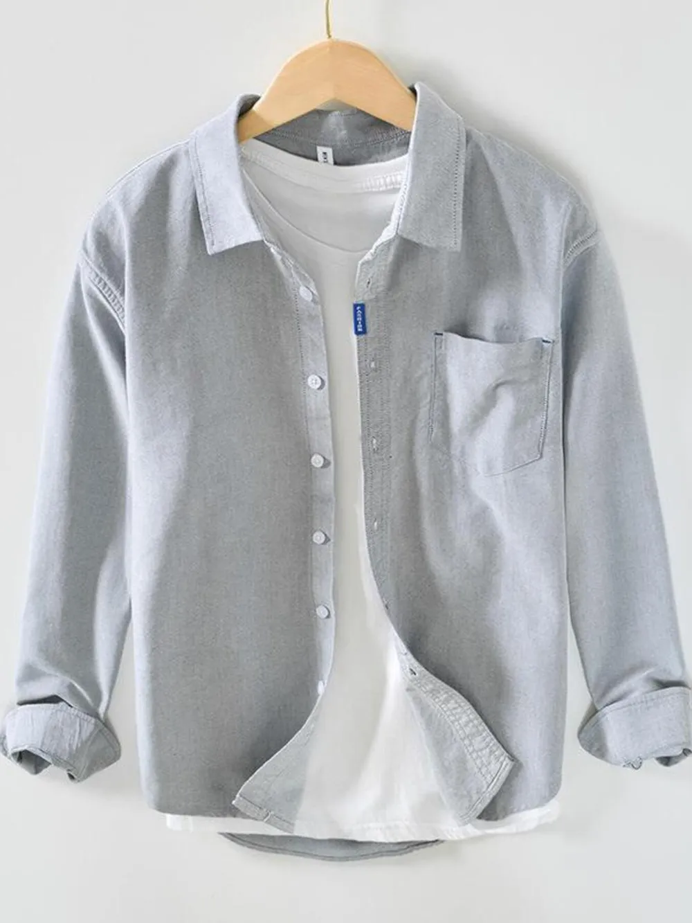 Men's Button Up Long Sleeve Shirt, image 2