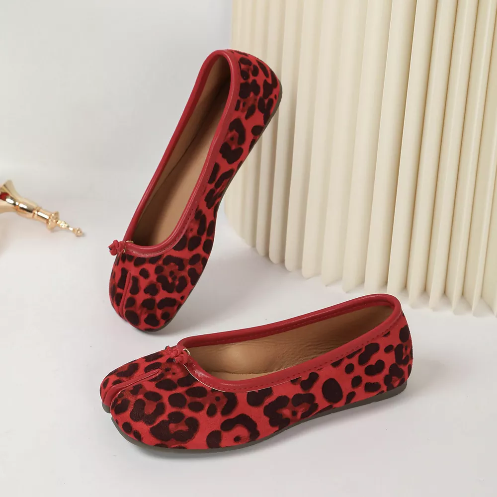 Split-Toe Leopard Print Slip-Ons, image 9