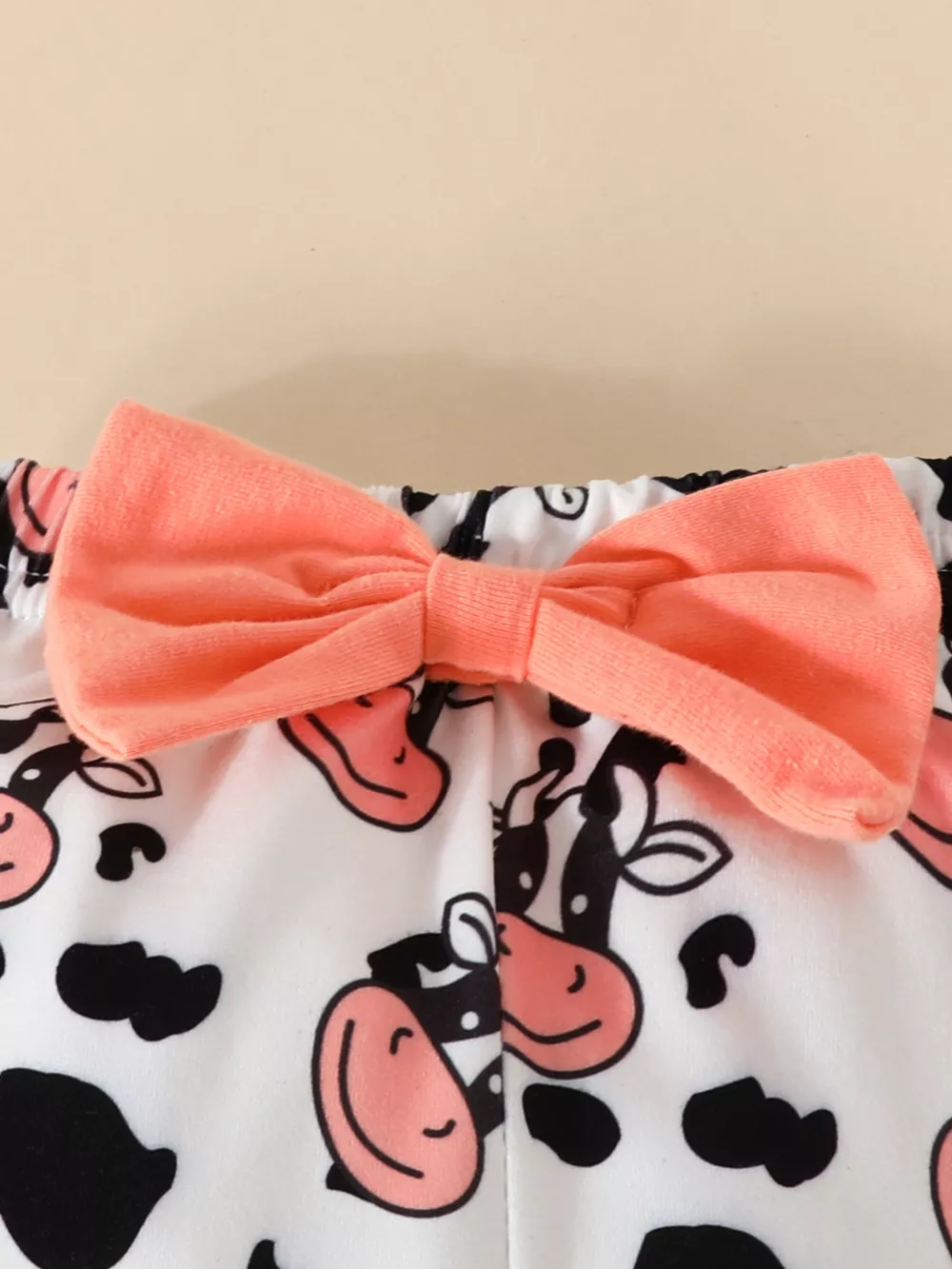 Children's Cow Graphic Ruffle Trim Bodysuit and Pants Set, image 3