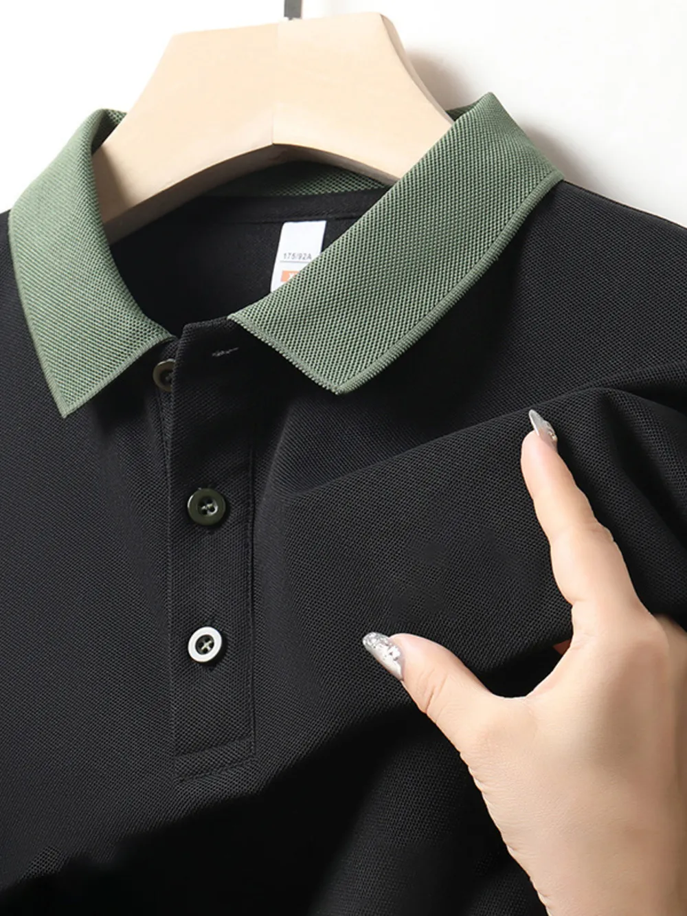 Men's Plus Size Contrast Collar Short Sleeve Polo Shirt, image 7