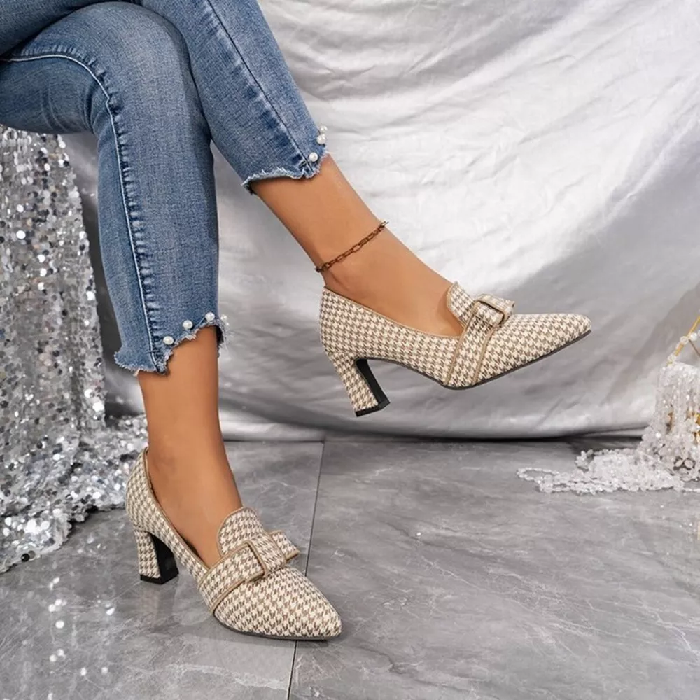 Point Toe Block Heels Pumps, image 5