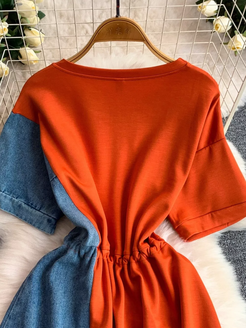 Color Block Short Sleeve Casual Dress, image 9