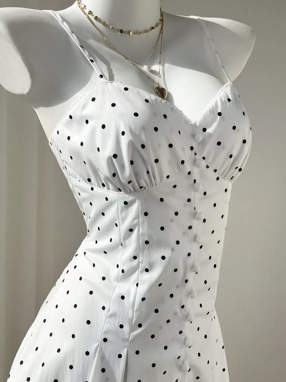 Polka Dot Spaghetti Strap Mini Dress, image 8
