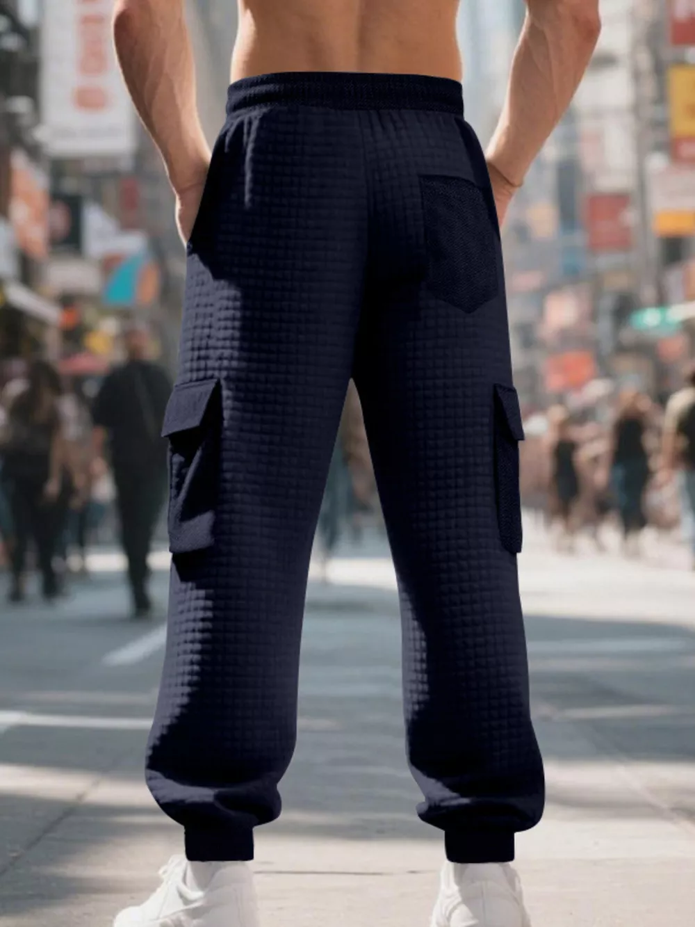 Men's Full Size Textured Cargo Joggers Plus Size, image 18