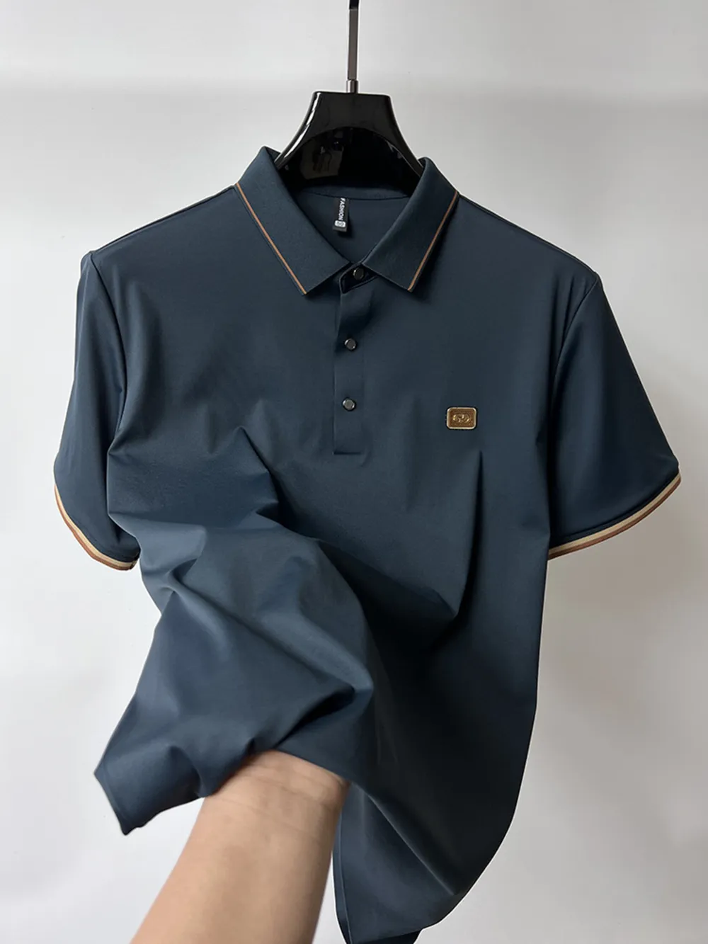Men's Plus Size Button Detail Short Sleeve Polo, image 11