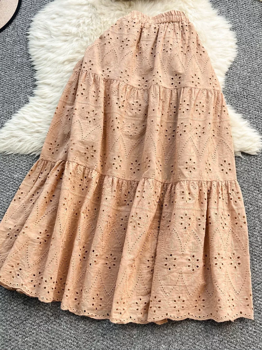 Smocked Crop Top and Hollow-Out Skirt Set, image 22