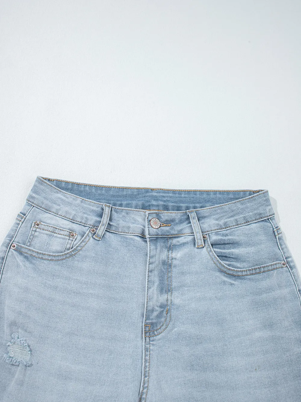 Mid Rise Ankle-Length Distressed Skinny Jeans, image 10
