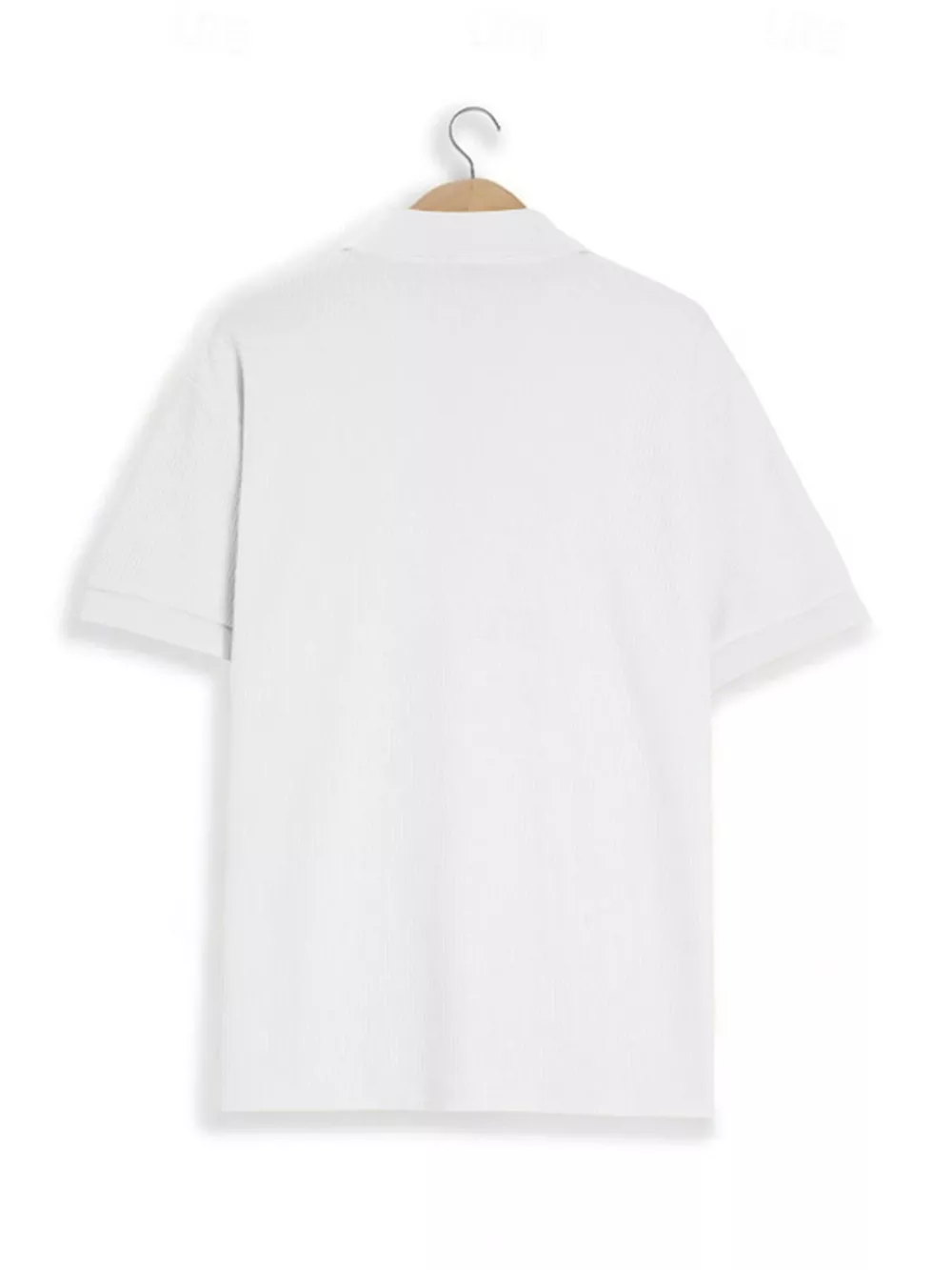 Men's Full Size Textured Slim Fit Short Sleeve Polo Plus Size, image 8