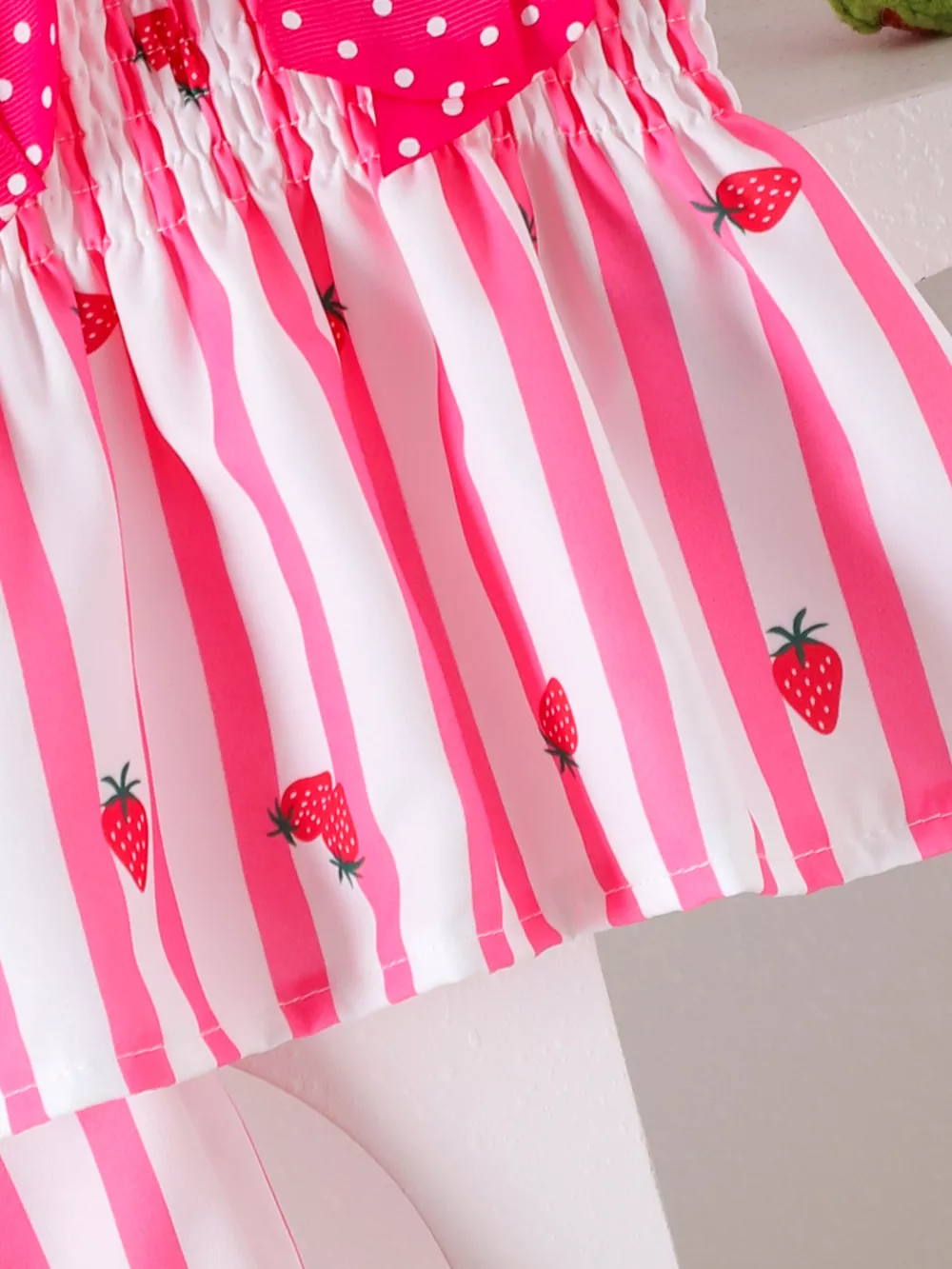 Children's Bow Ruffled Striped Top and Shorts Set, image 6
