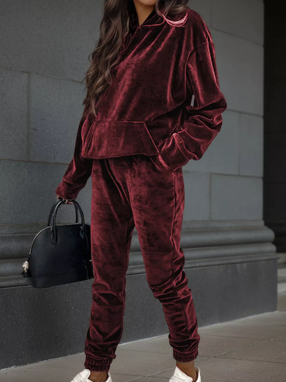 Velvet Long Sleeve Hoodie and Pants Set, image 23