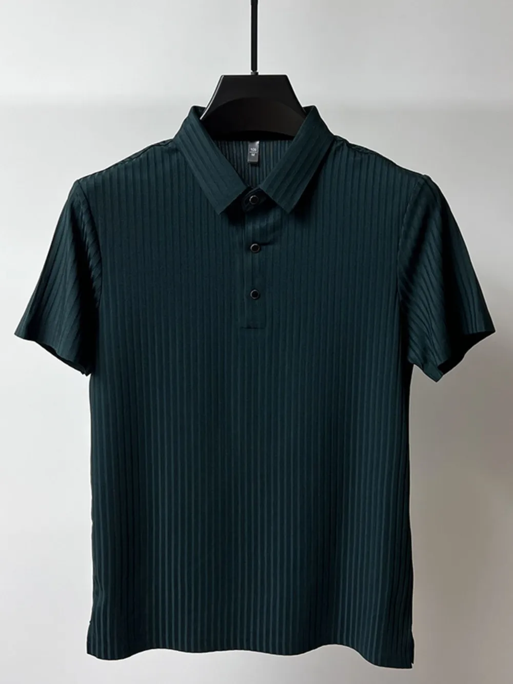 Men's Plus Size Ribbed Texture Short Sleeve Polo, image 4