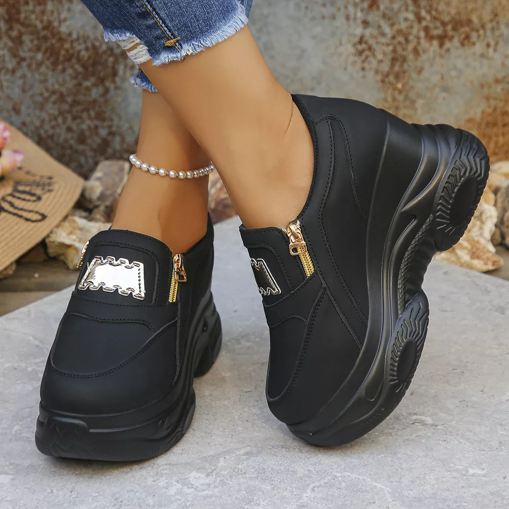Round Toe Platform Sneakers, image 2